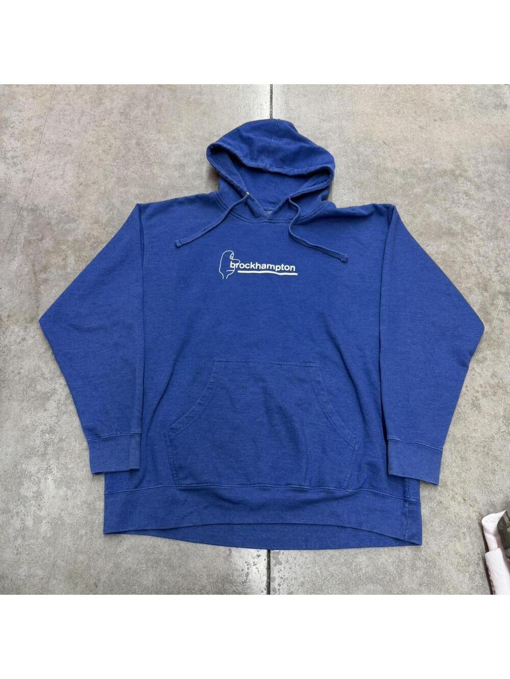 brockhampton boy band rap group music merch blue hoodie size xl